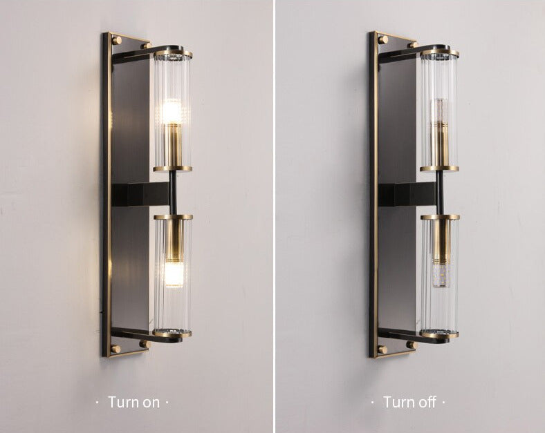 Tereza - Copper & Glass Column Wall Sconce