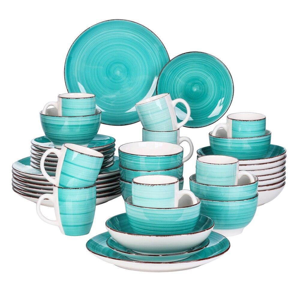 Bella-G 40-Piece Porcelain Dinnerware Set - Nordic Side - 40, BellaG, Dinner, Dinnerware, for, Person, Piece, PlateBowlMug, PlateDessert, PlateSoup, Porcelain, Service, Set, Vancasso, with