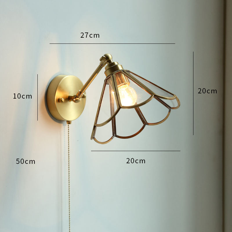 Modern Style Ceramic Pull Chain Wall Light