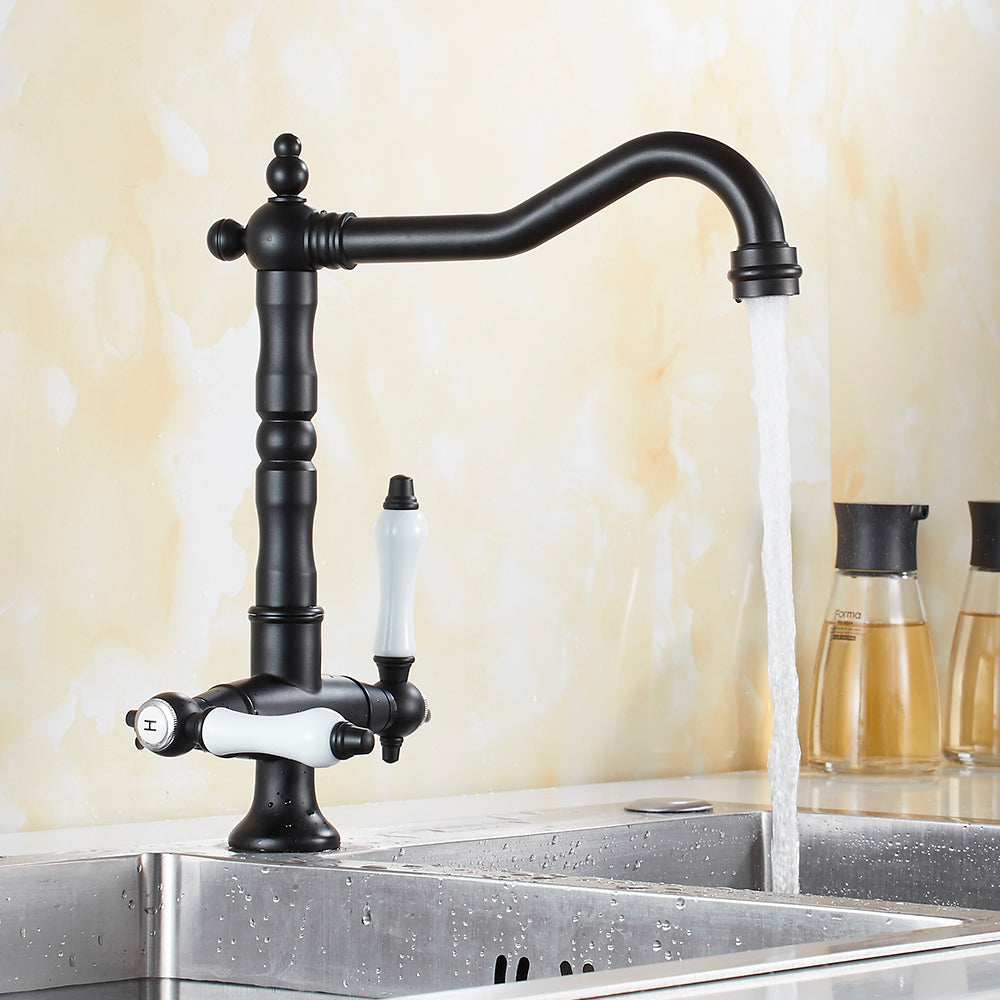 Two-Handle Rustic Brass Faucet