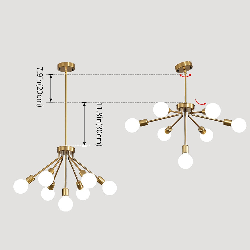 Mutli-angle sputnik chandelier