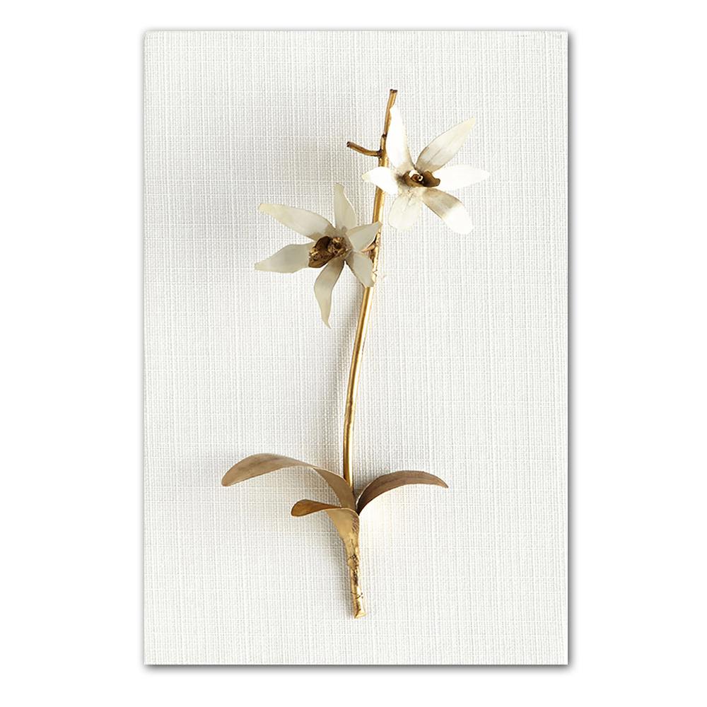 Natural Golden Flowers and Leaves Canvas Poster