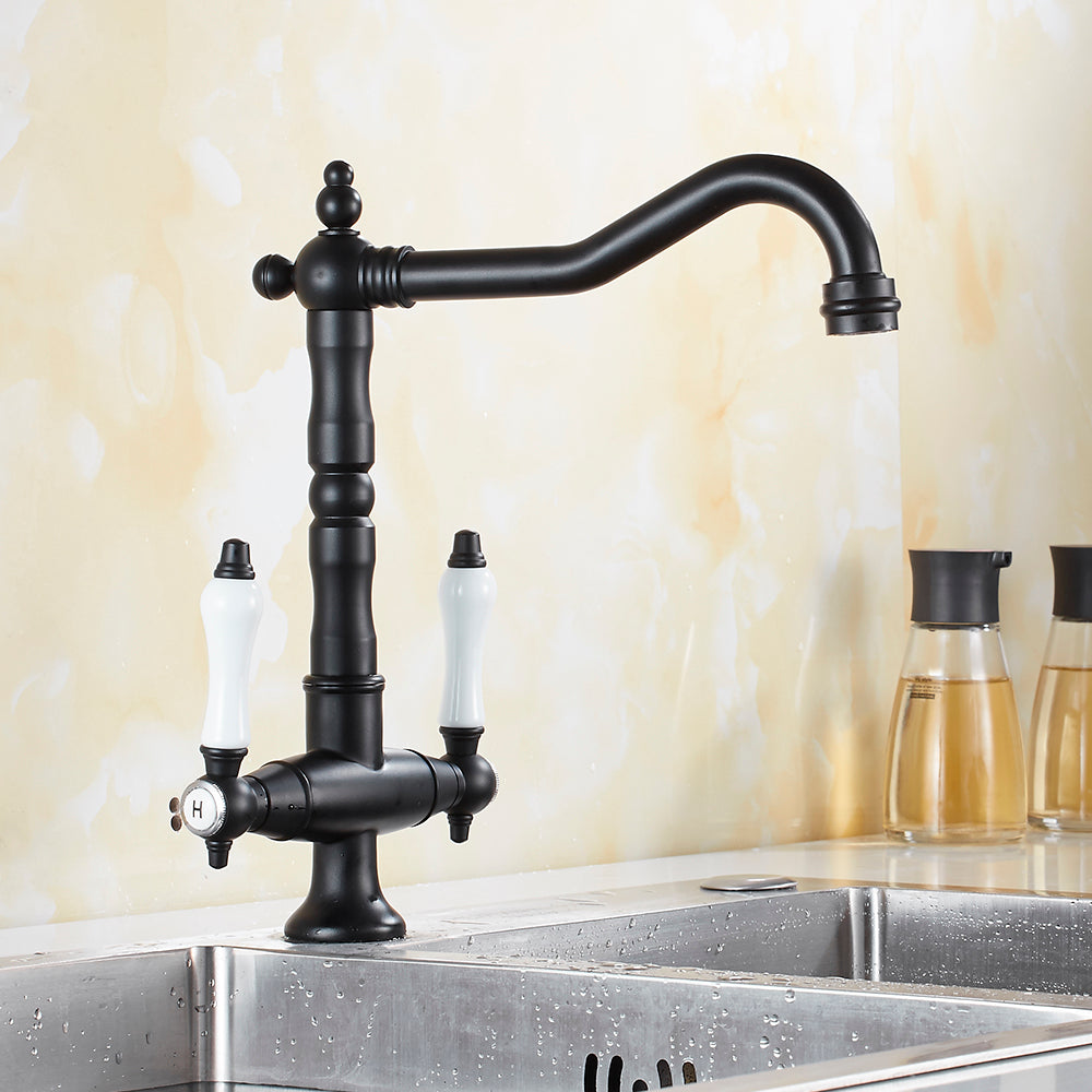 Two-Handle Rustic Brass Faucet