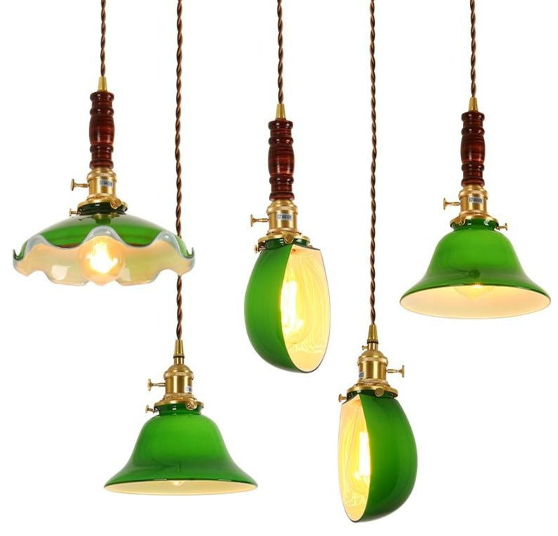 Vintage Style Green Pendant Light