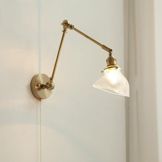 Modern Style Glass Copper Wall Light