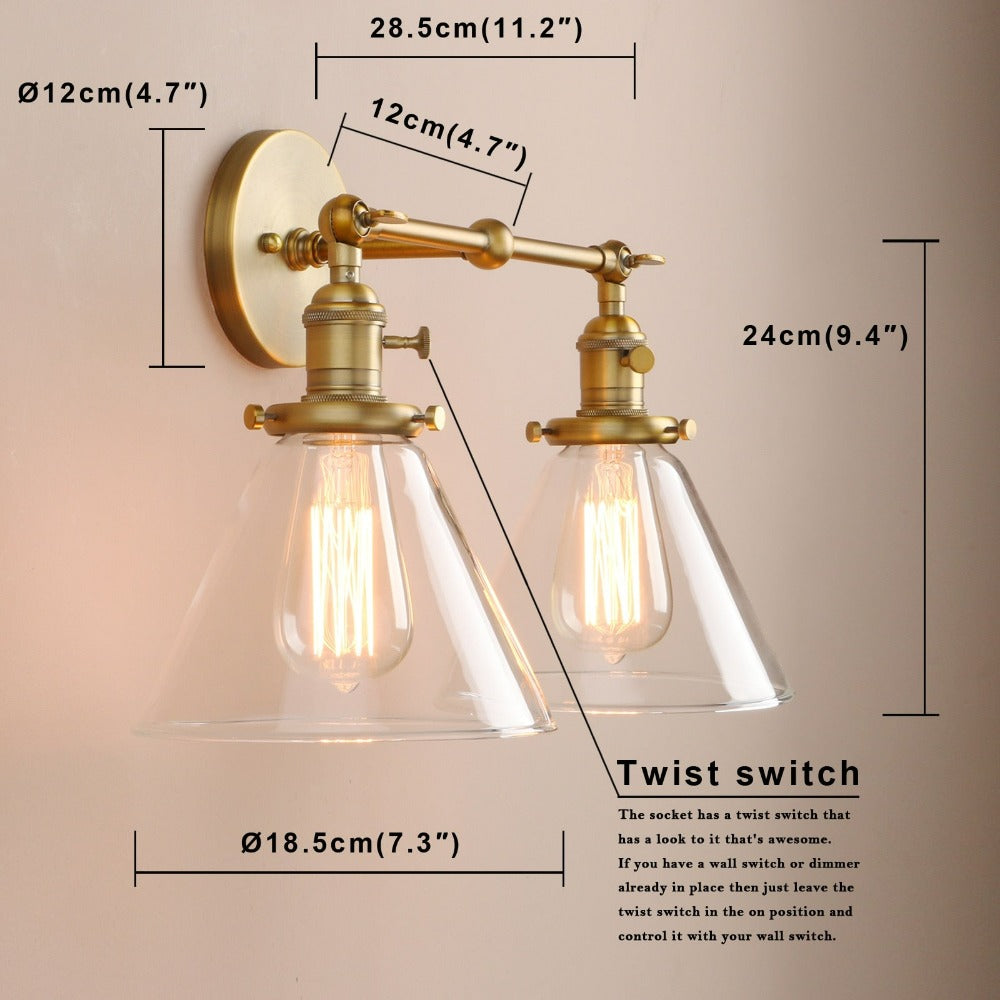 Two-Bulb Franklin Vintage Wall Sconce