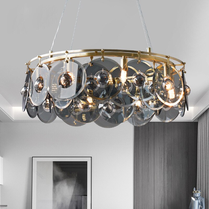 Modern Style Copper Shields Chandelier