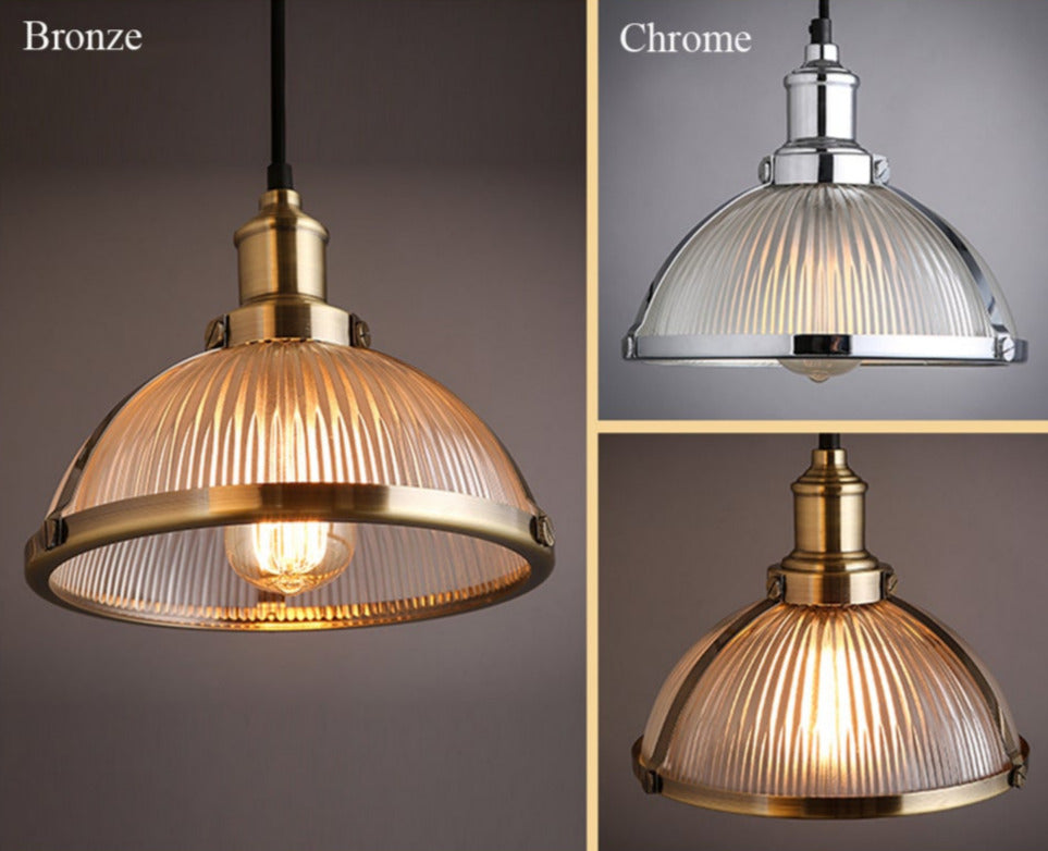 Thatcher - Retro Textured Glass Pendant Lights