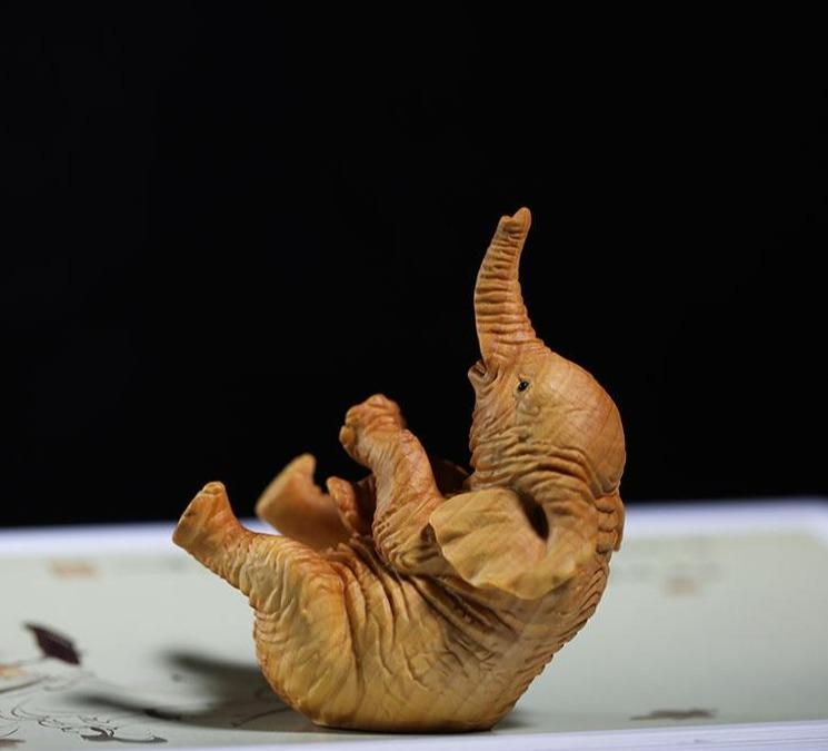 Wooden Artisan Wooden Elephant Figurine