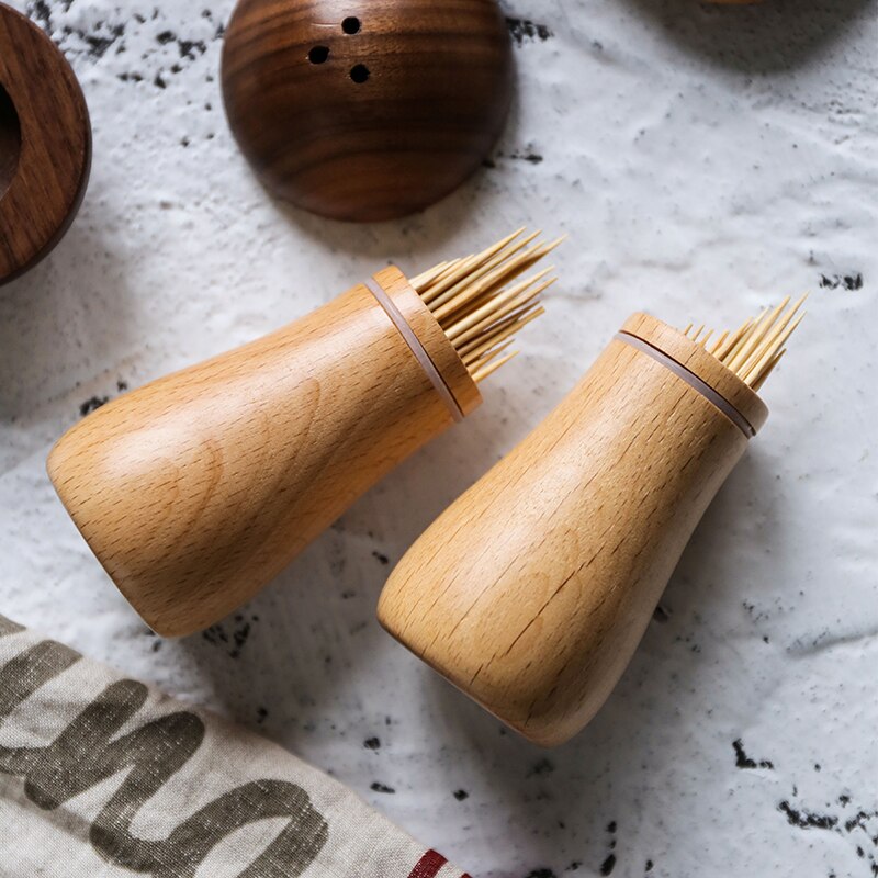 Wooden Mushroom Toothpick Dispenser Holder