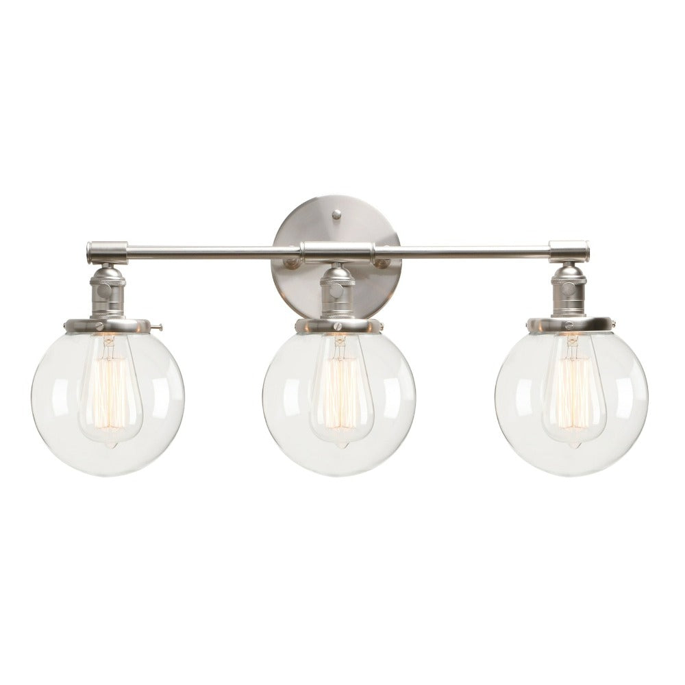 Three-Bulb Deacon Glass Globe Wall Sconce