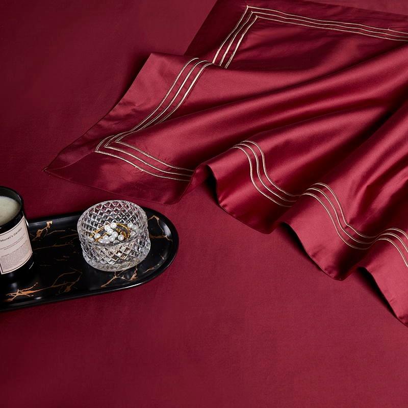 Red Luxury Egyptian Cotton Duvet Set