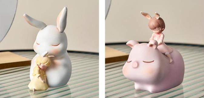 Cute Dreamy Animal Girl Decor Figurines