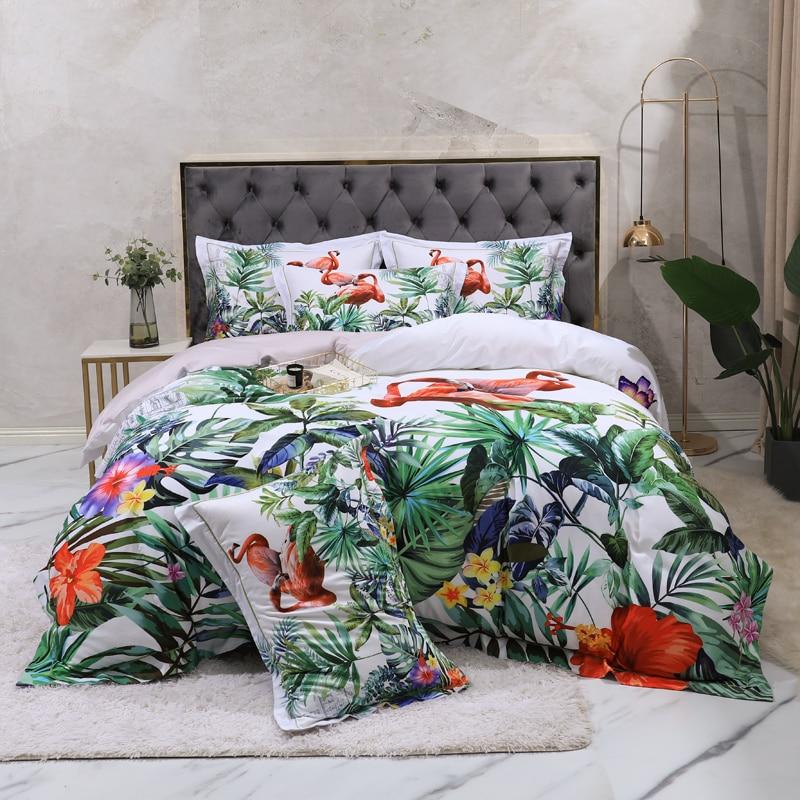 Flamingo & Leaves Duvet Cover Set