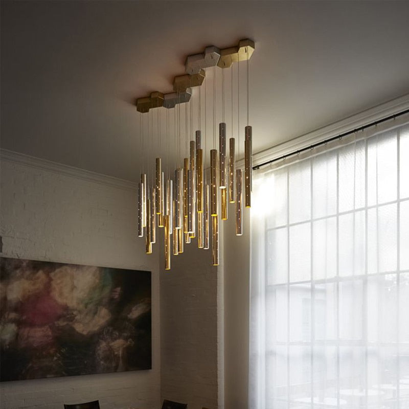 Modern Style Bars of Light Chandelier