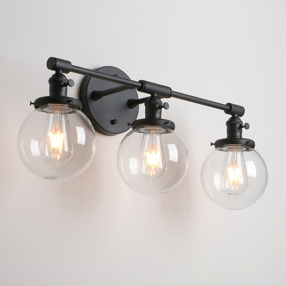 Three-Bulb Deacon Glass Globe Wall Sconce