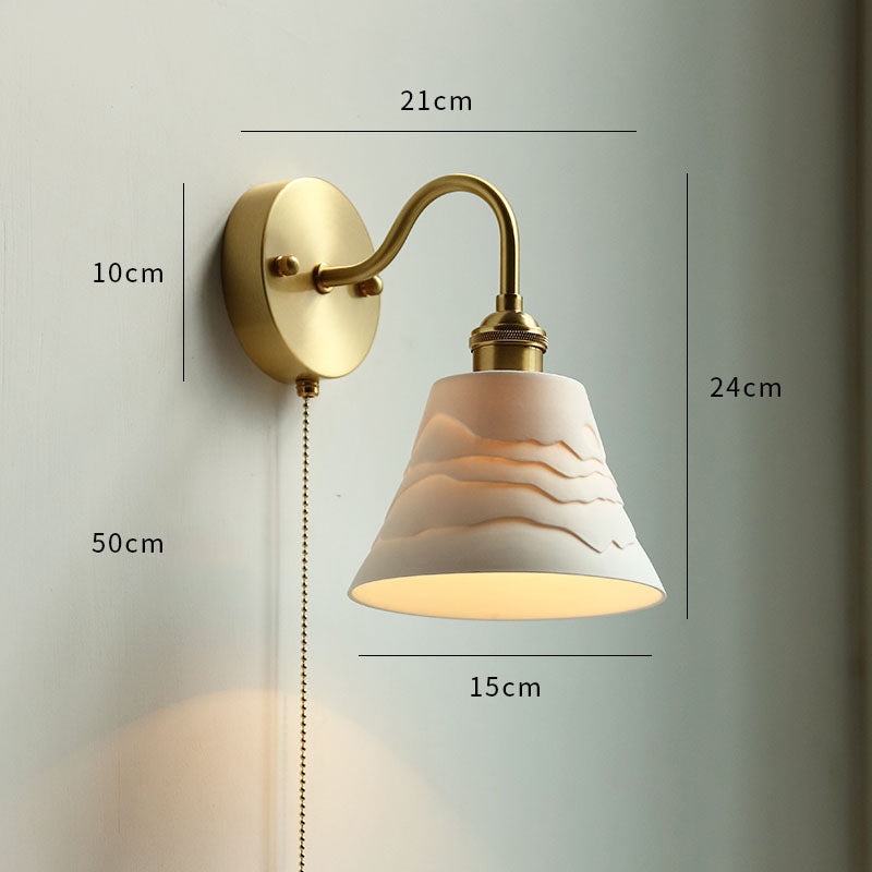 Modern Style Ceramic Pull Chain Wall Light