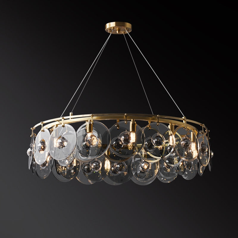 Modern Style Copper Shields Chandelier