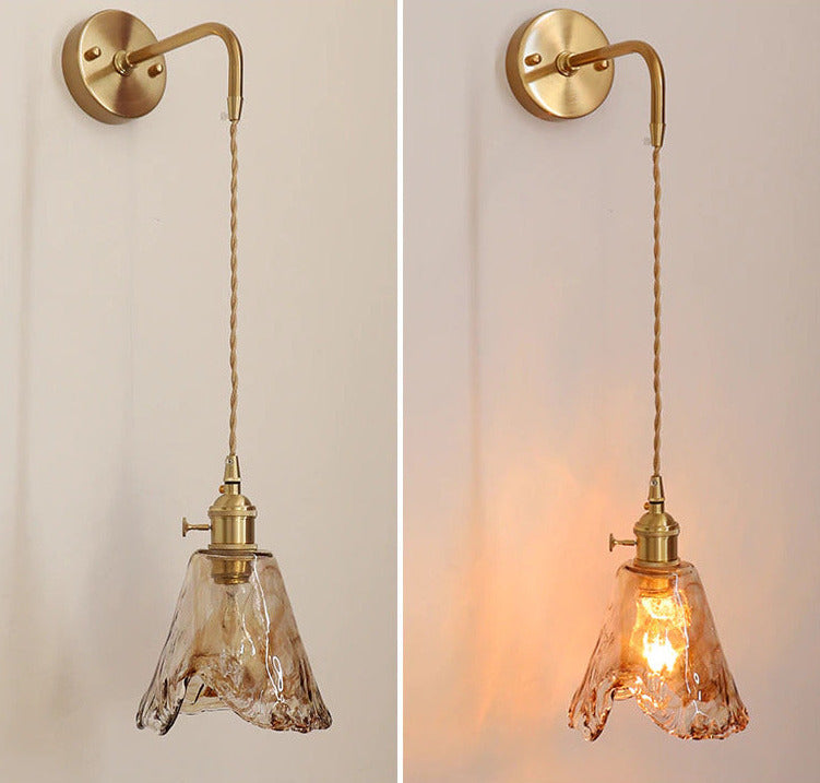 Vintage Hand-Blown Glass Wall Sconces