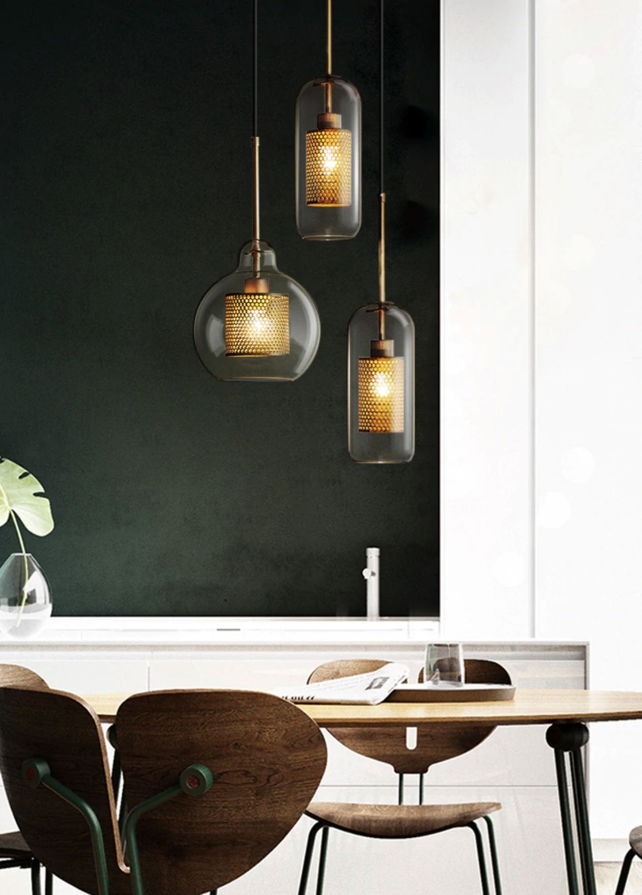 Inner Metal Transparent Pendant Light - Nordic Side - 