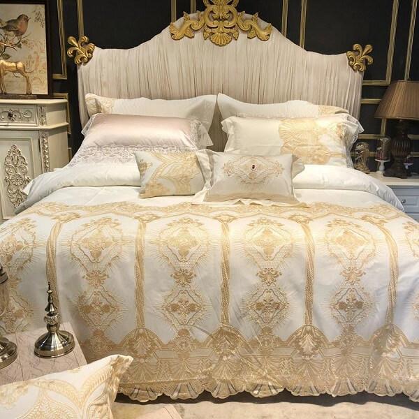 Joyana Egyptian Cotton Golden Lace Duvet Cover Set - Nordic Side - amazing, archidaily, archilovers, architecture, architecturelovers, architectureporn, arcitecture, art, artist, ashley furni