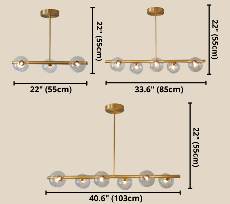 Astra Multi-Globe Horizontal Chandelier