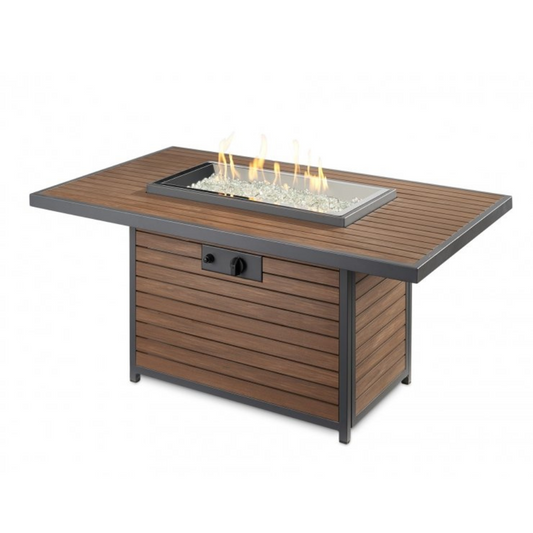 The Outdoor Greatroom Company Kenwood Rectangular Chat Height Gas Fire Pit Table (KW-1224-19-K)