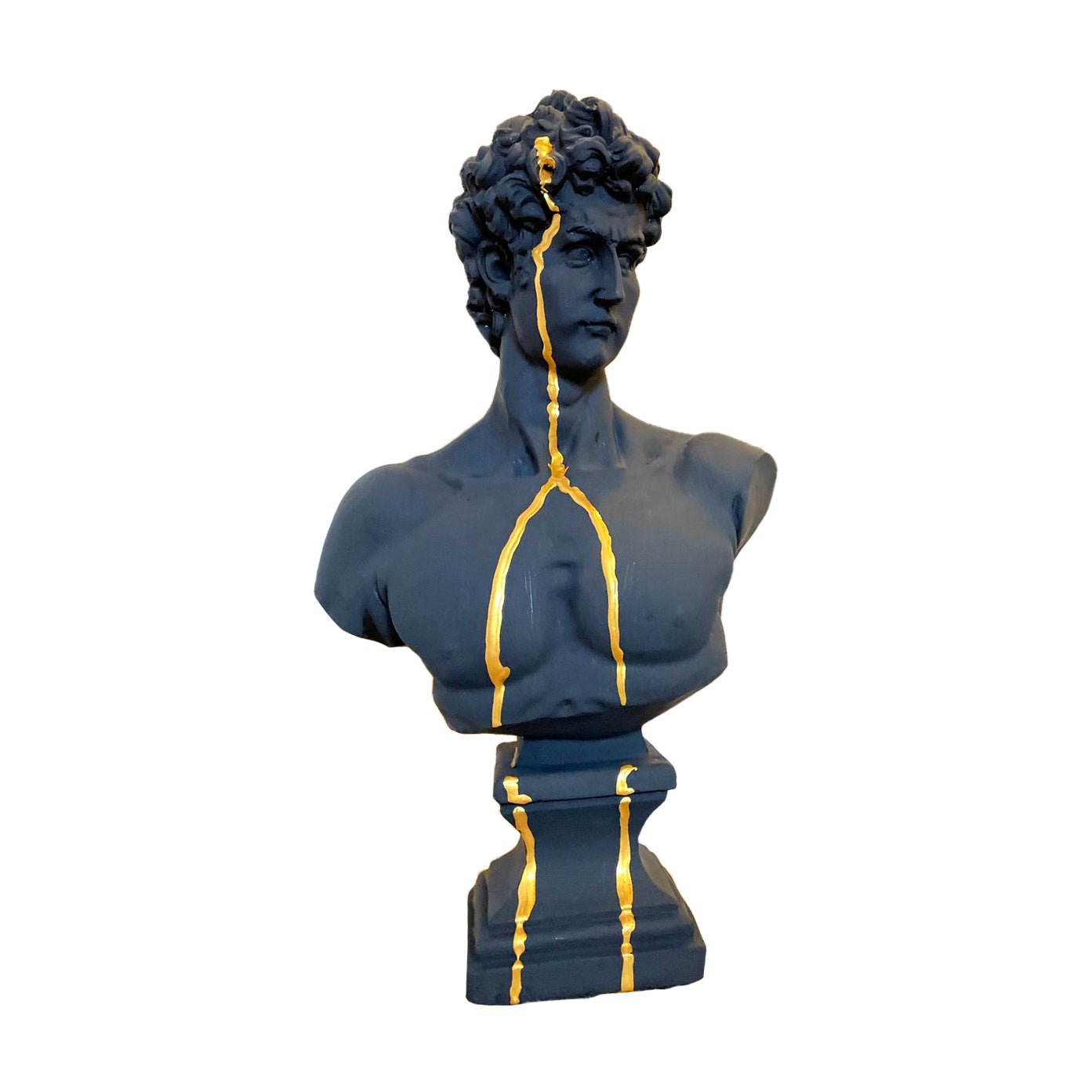 Michelangelo David Gold Strip Sculpture