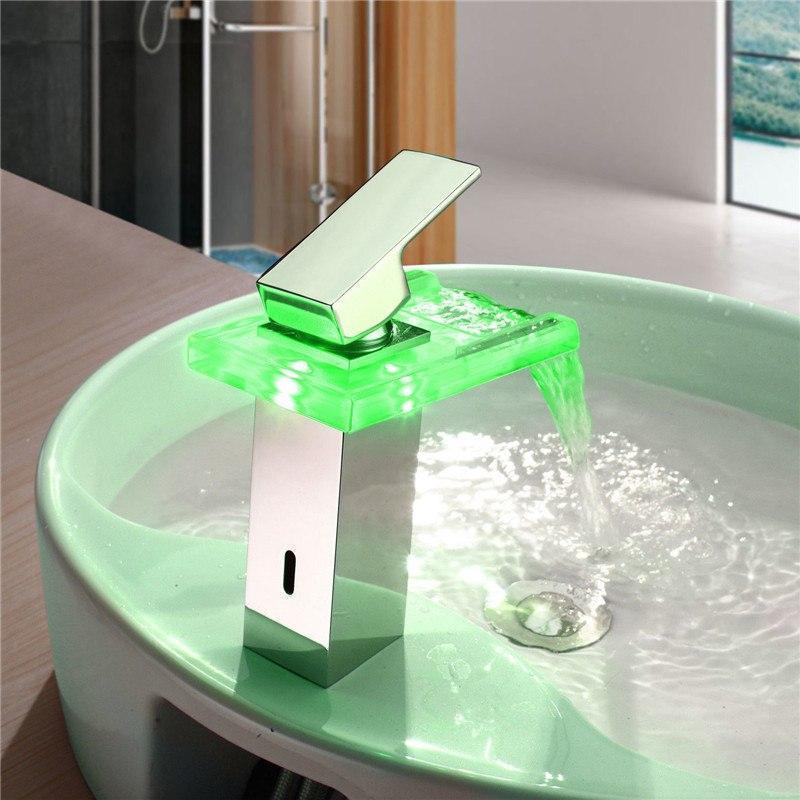 LED Temperature Color Changing Faucet - Nordic Side - 12-12, bathroom, bathroom-collection, bathroom-faucet, fab-faucets, faucet, feed-cl0-over-80-dollars, kitchen, kitchen-faucet, LED, moder