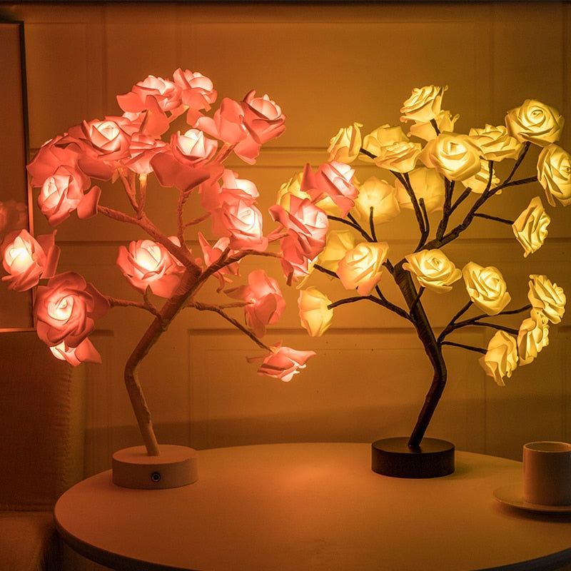 Resin Rose Tree Lamp Light