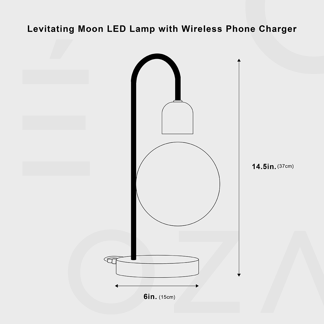 Moon LED Lamp with Wireless Phone Charger