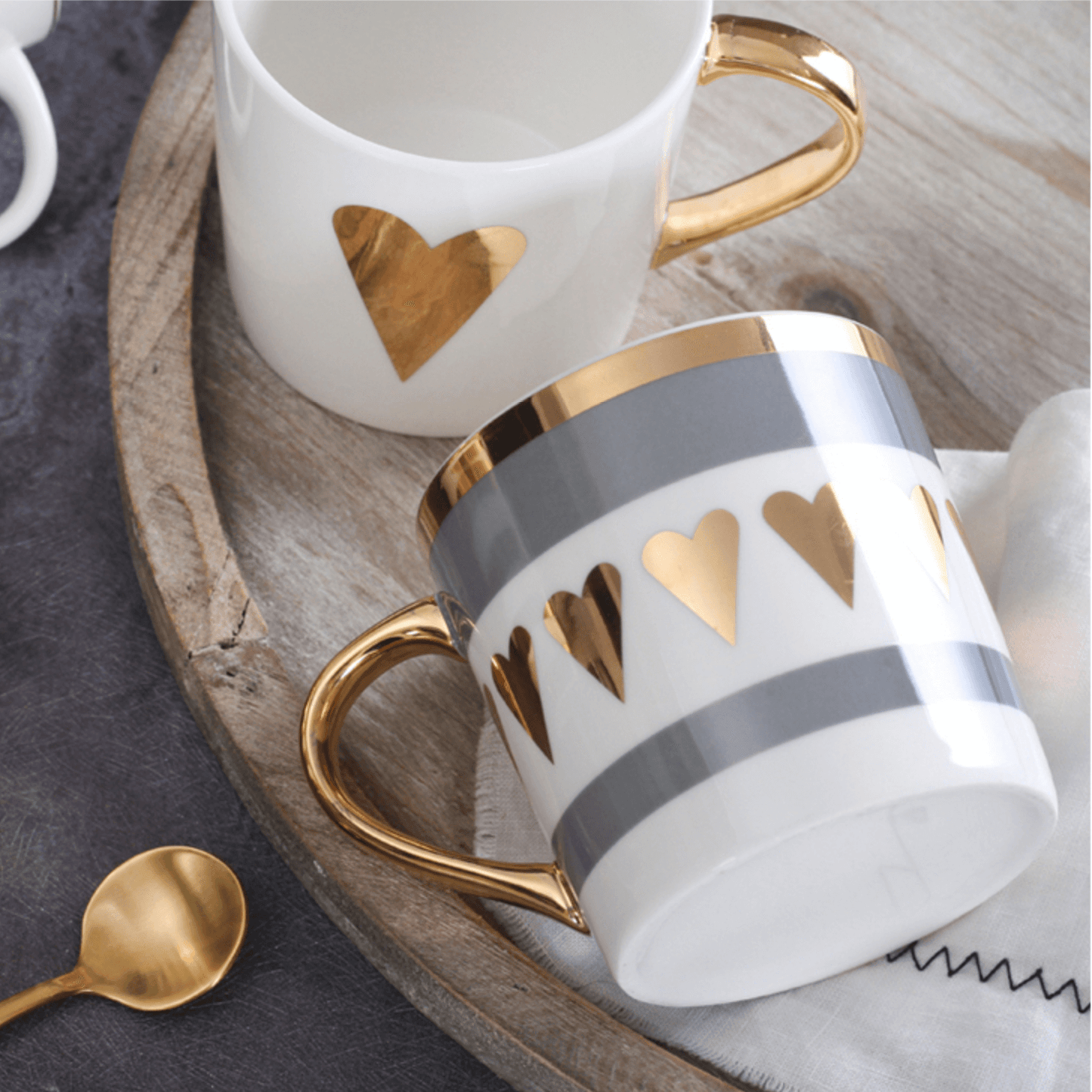 Lovely Gold Ceramic Mugs - Nordic Side - 