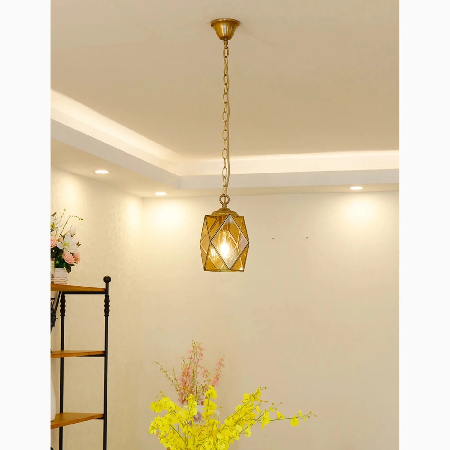 Auvare | Gold Art Deco Diamond Pendant Lamp