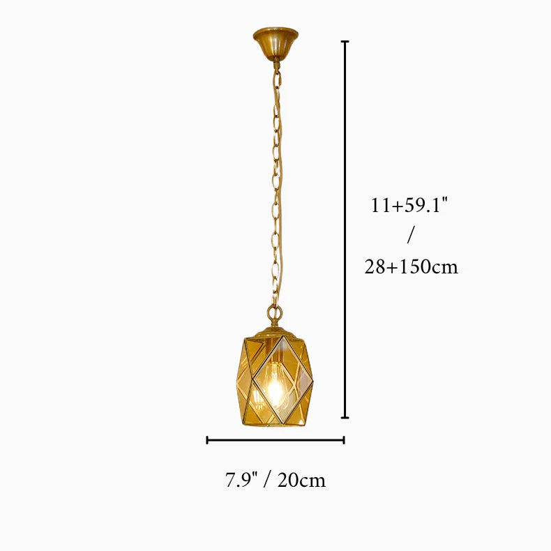 Auvare | Gold Art Deco Diamond Pendant Lamp