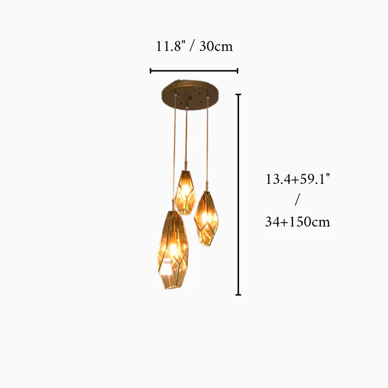 Auvare | Gold Art Deco Diamond Pendant Lamp