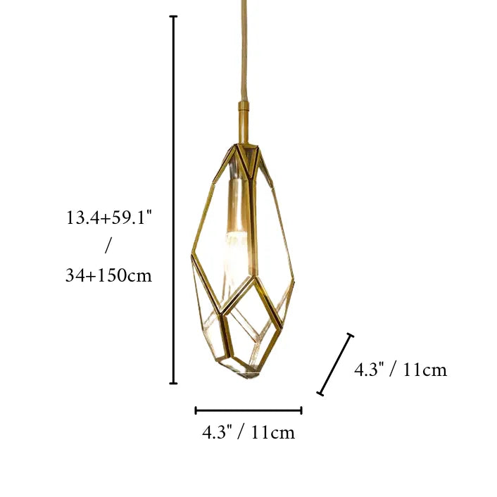 Auvare | Gold Art Deco Diamond Pendant Lamp