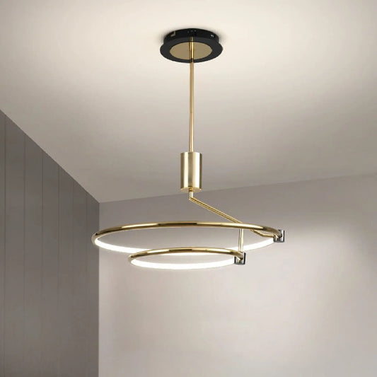 Bagnone | Electroplated LED Ceiling Light with 2 Layers Rotatable Ring for Living Room