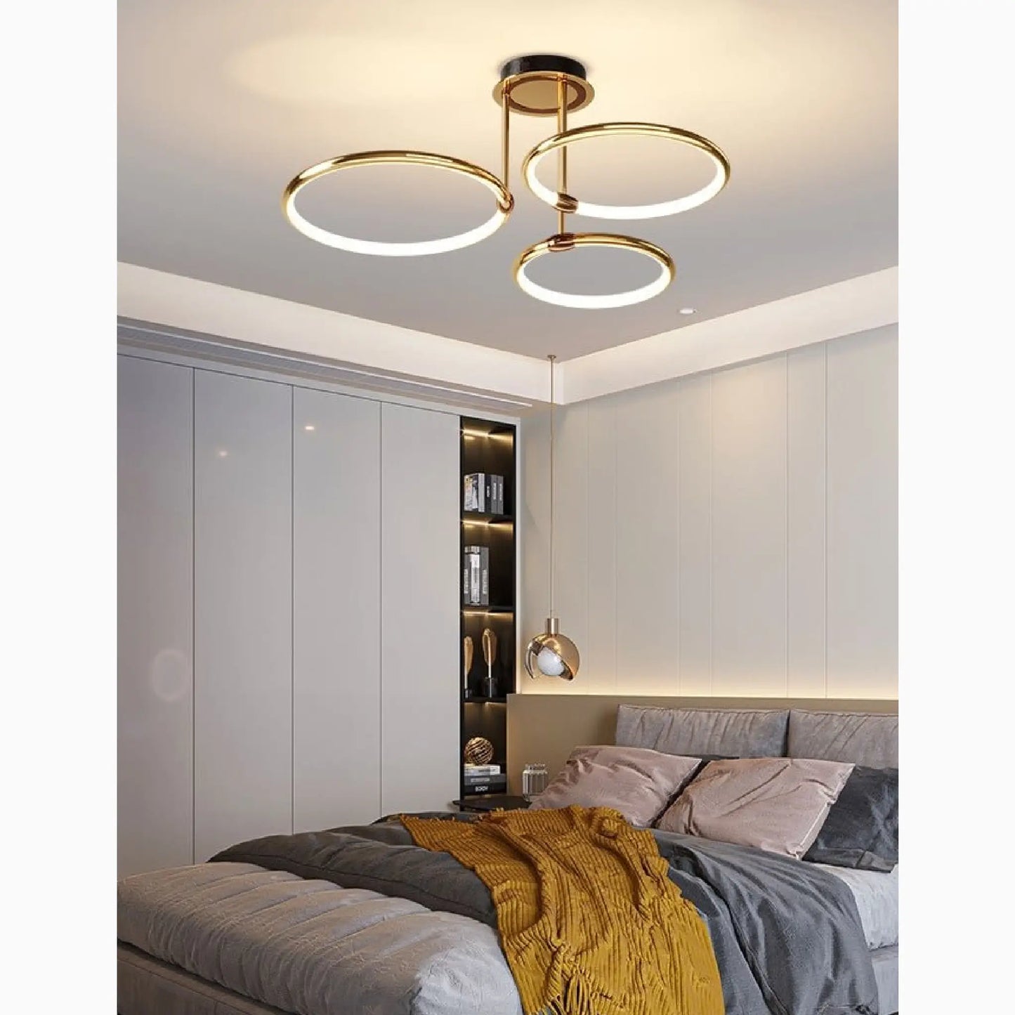 Bagolino | Luxury Ring LED Chandelier made of Electroplated Metal for Living Room, Bedroom