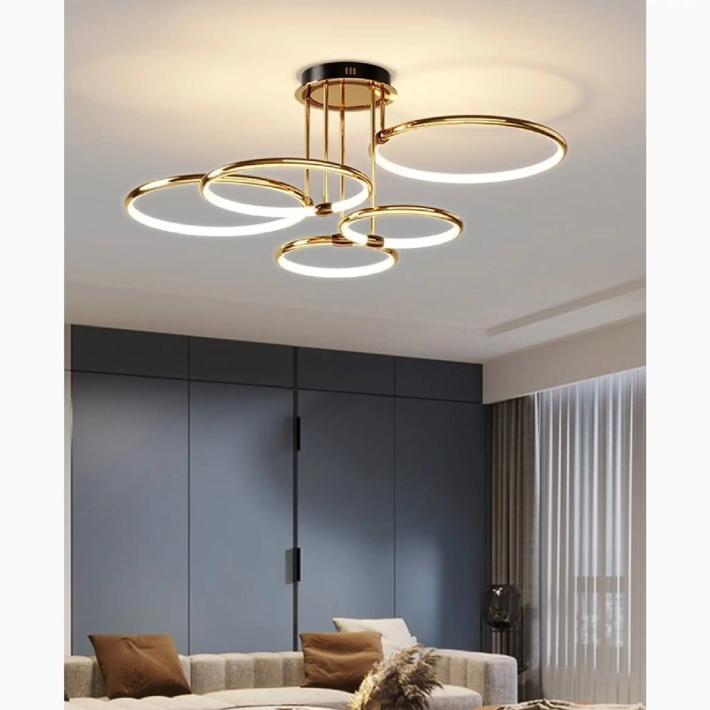 Bagolino | Luxury Ring LED Chandelier made of Electroplated Metal for Living Room, Bedroom