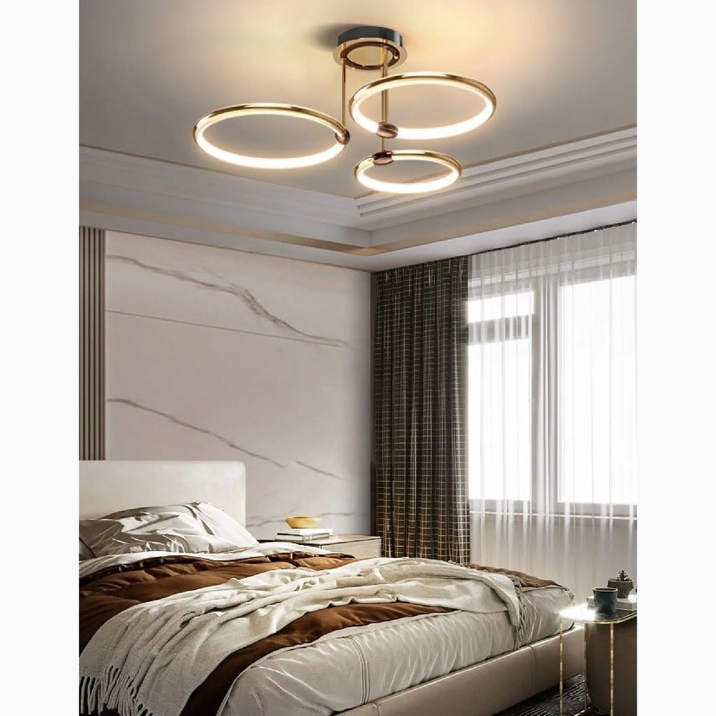 Bagolino | Luxury Ring LED Chandelier made of Electroplated Metal for Living Room, Bedroom