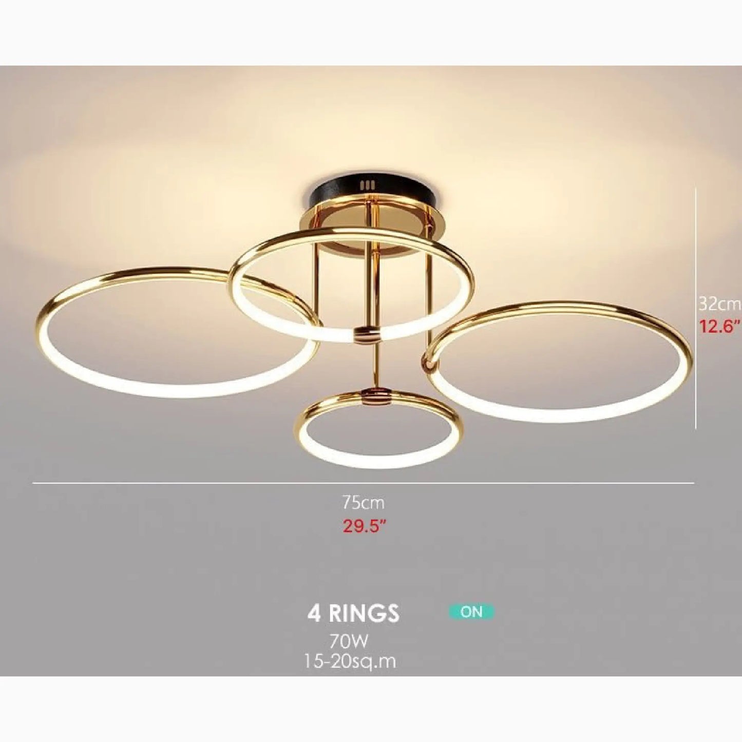 Bagolino | Luxury Ring LED Chandelier made of Electroplated Metal for Living Room, Bedroom