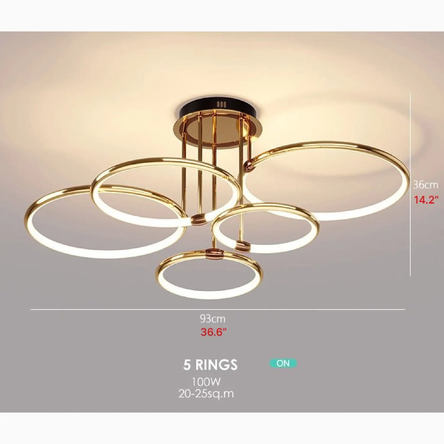 Bagolino | Luxury Ring LED Chandelier made of Electroplated Metal for Living Room, Bedroom