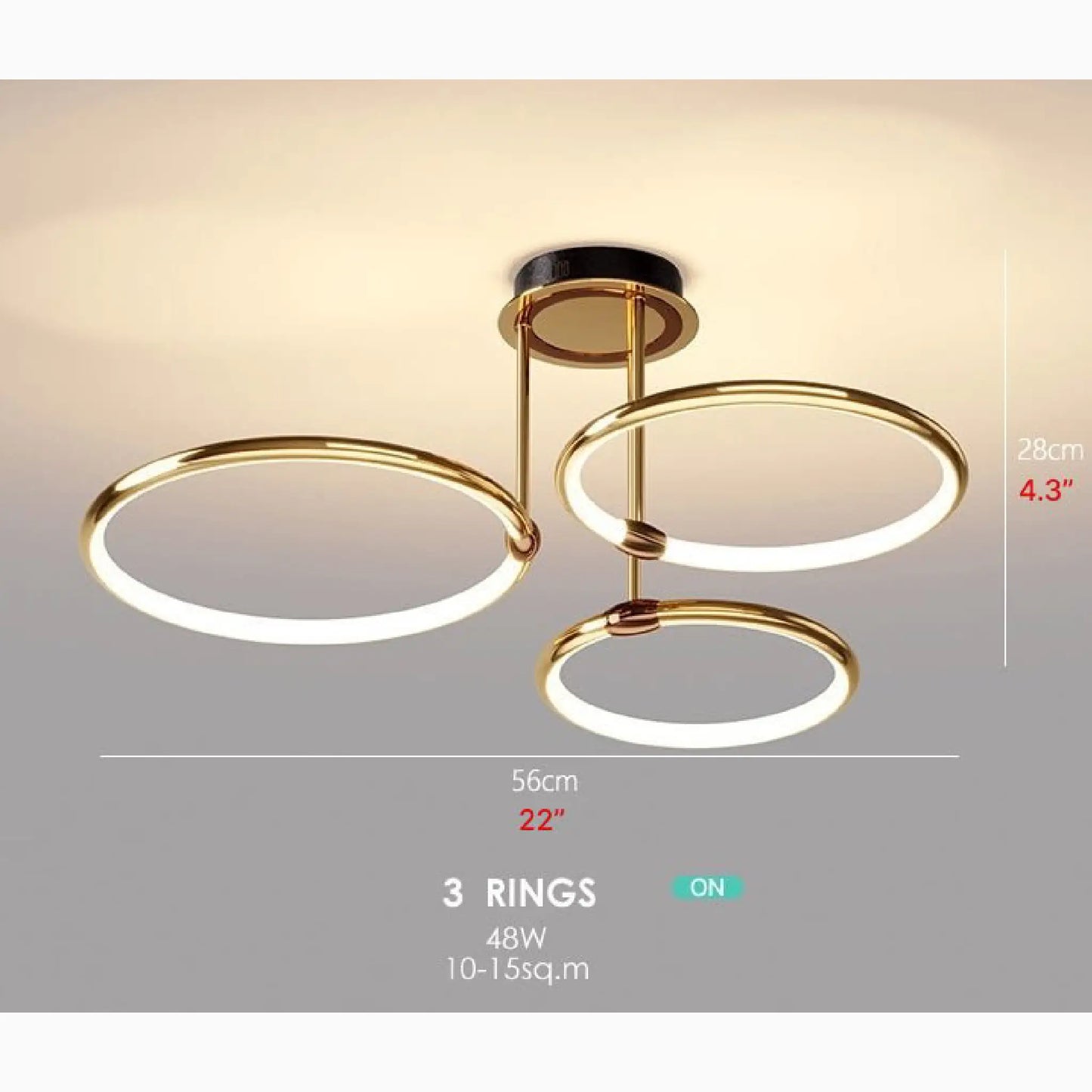 Bagolino | Luxury Ring LED Chandelier made of Electroplated Metal for Living Room, Bedroom