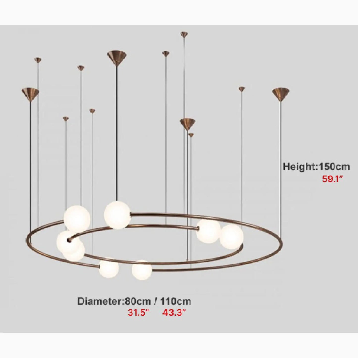 Baia e Latina | Planet Orbit Glass Ball LED Pendant Lamp for Living Room, Bedroom, Dining Room