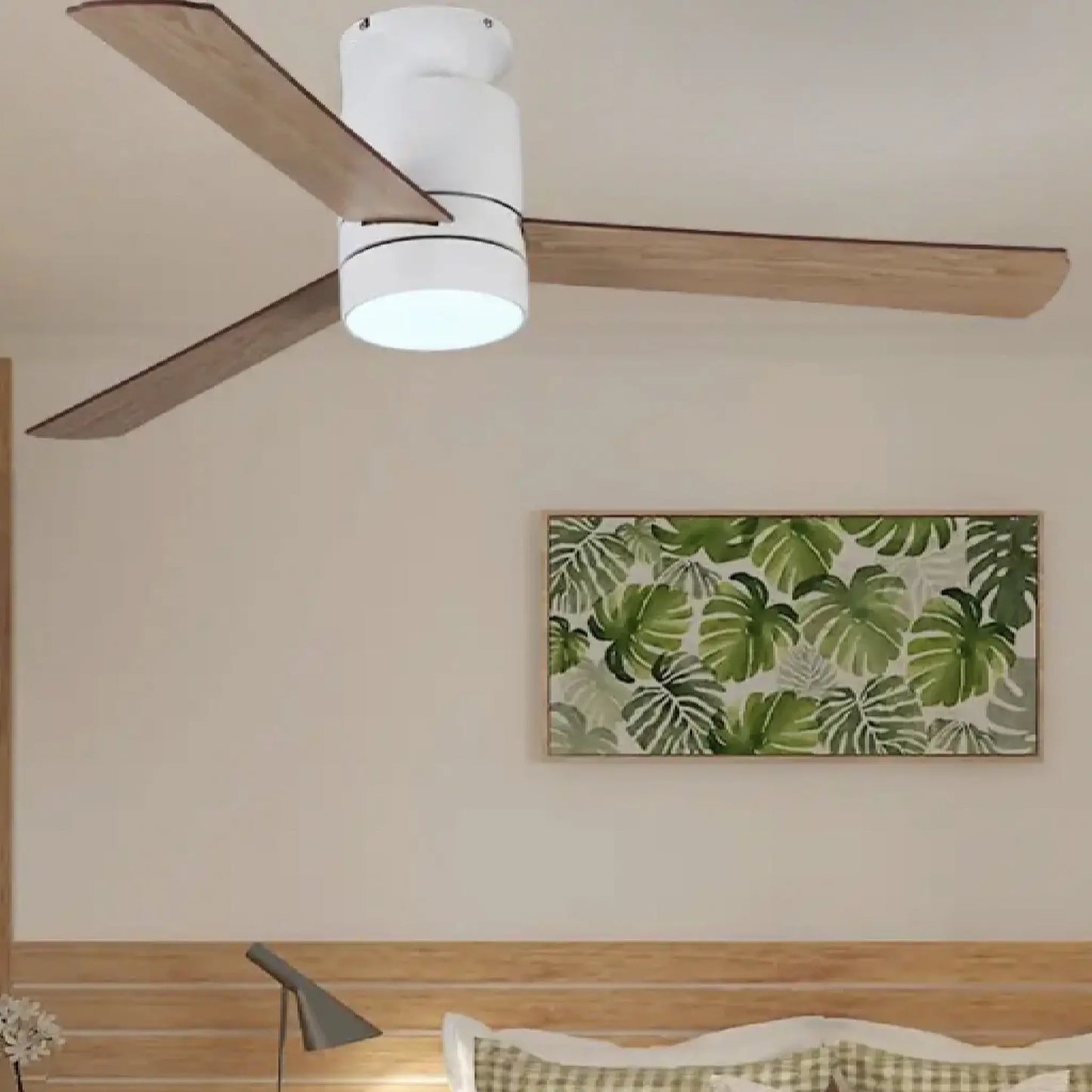 Barengo | 40-50" Ceiling Fan Without Light with Solid Wood Blades and Remote Control