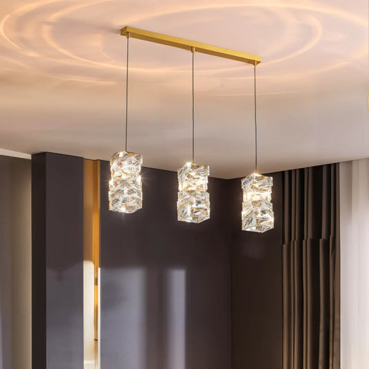 Mioglia | Art Deco Copper LED Crystal Pendant Lamp