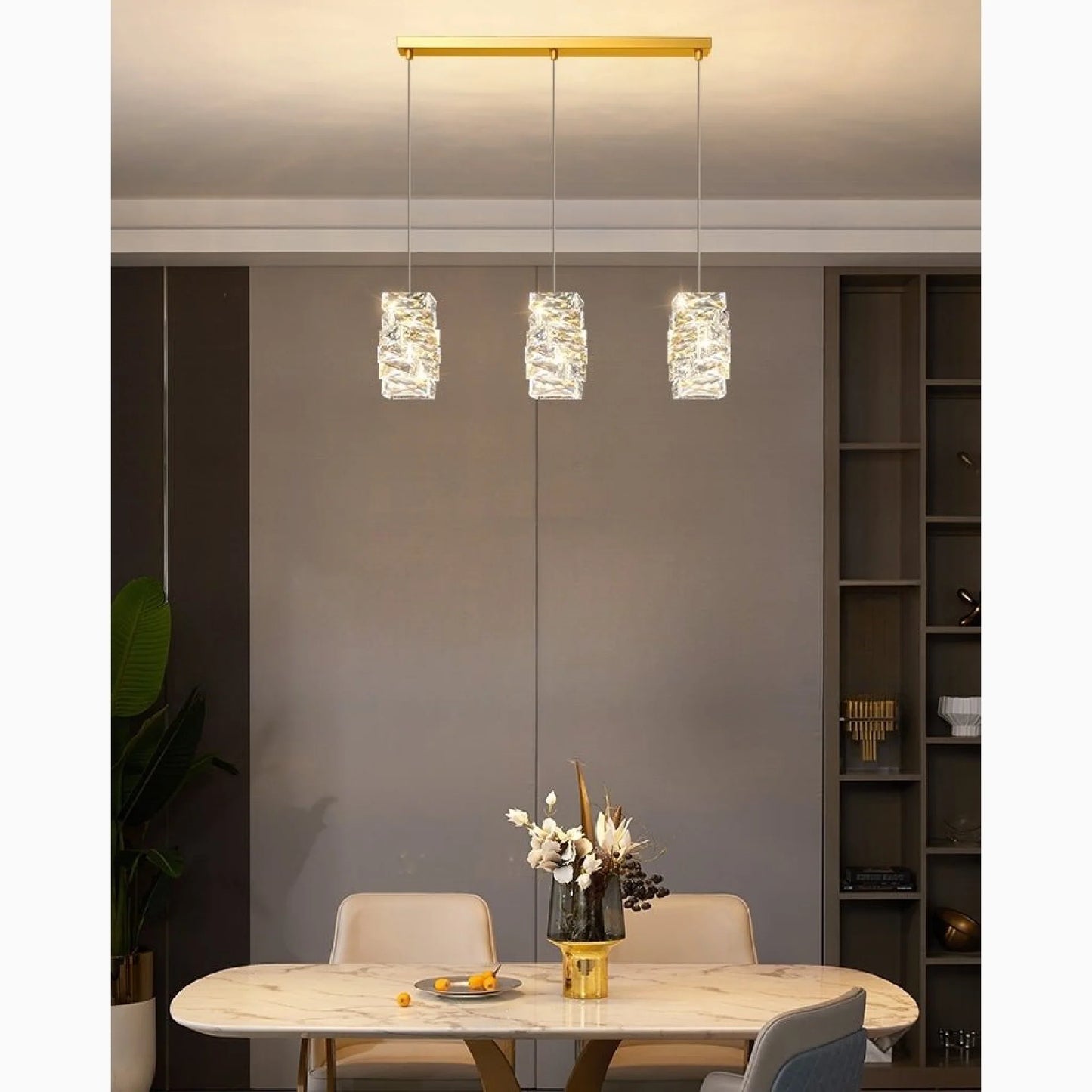 Mioglia | Art Deco Copper LED Crystal Pendant Lamp