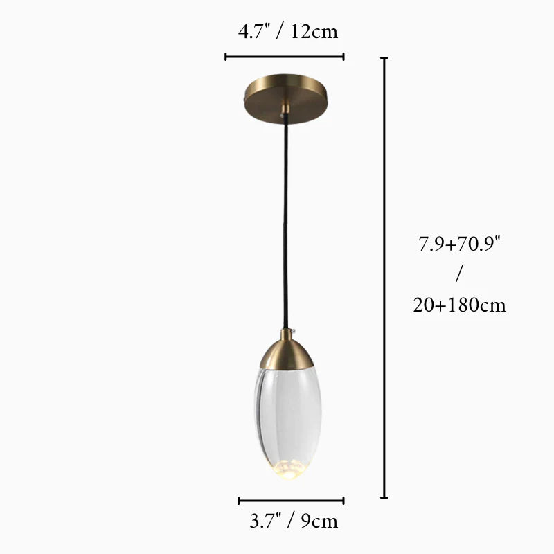 Bagnolo di Po | Copper Crystal Pendant Light in the Shape of Balls