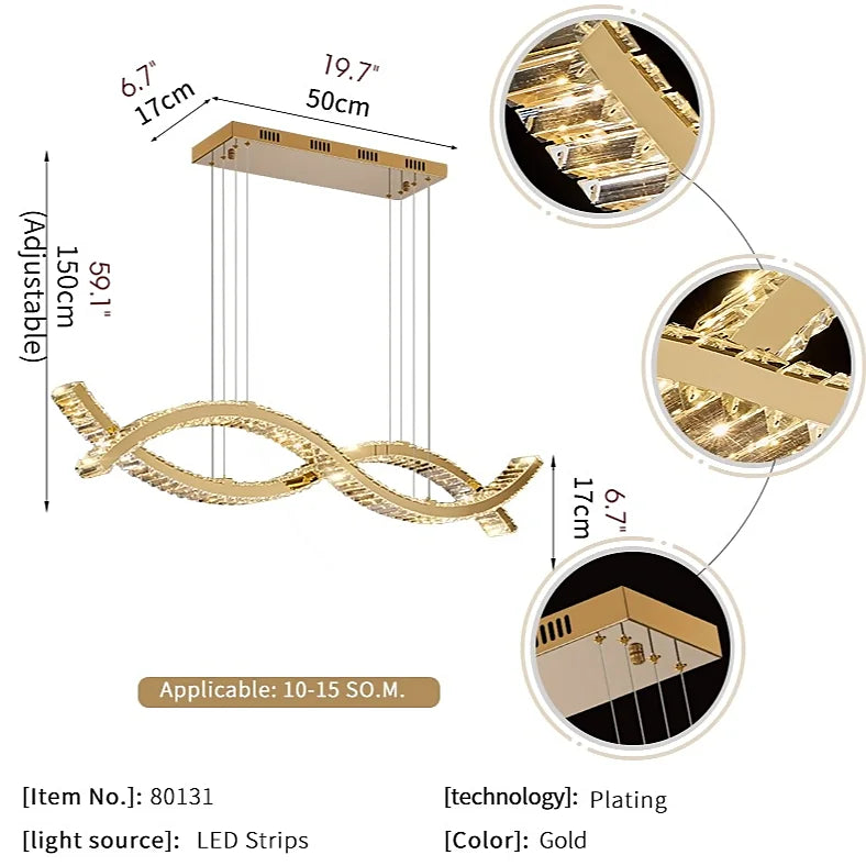 Tende | LED Chandelier in Wave Design