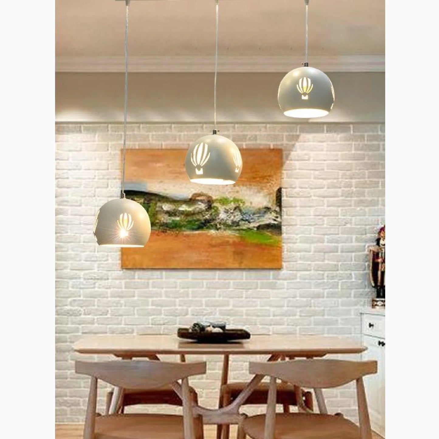 Touët-sur-Var | White Small Hanging Lamp for Dining Room